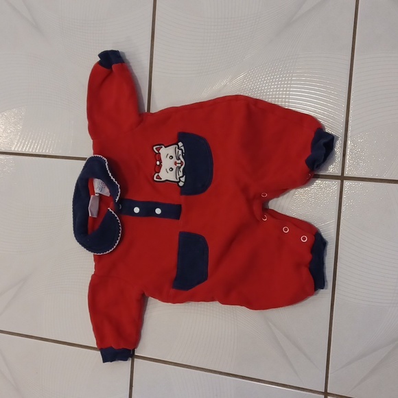 4/$40 Red & Navy Blue Baby Jumpsuit - Size 3/6 Months - Picture 1 of 6